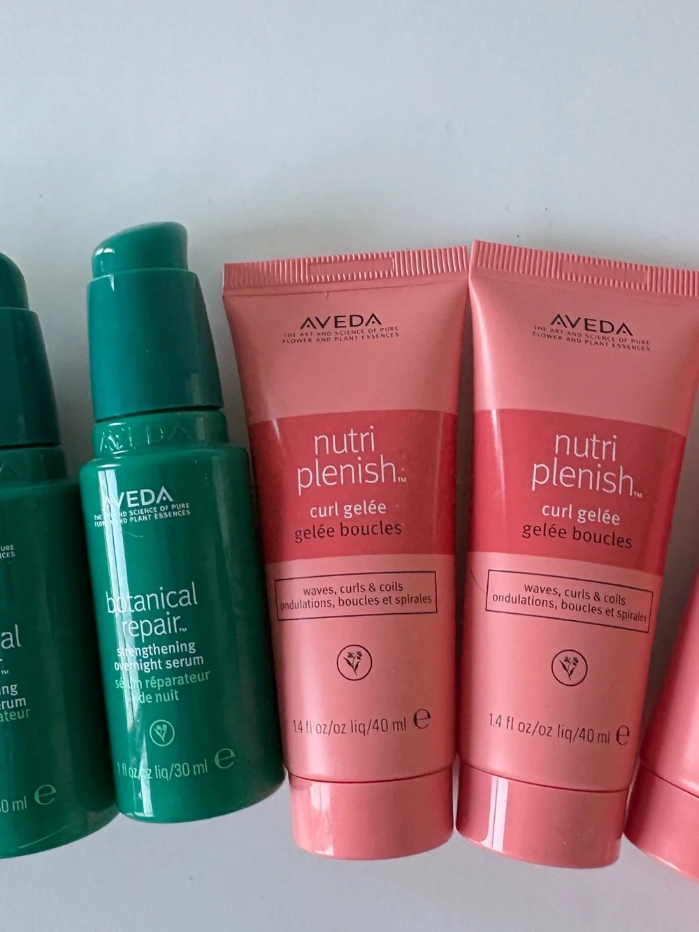 Aveda Nutri Plenish Conditioner , Curl Gelee  & Botanical Repair 6 Travel Sizes